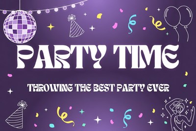 Party Time Illustration with Disco Ball