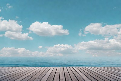 Wooden pier over calm ocean
