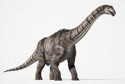 Brontosaurus standing on white background