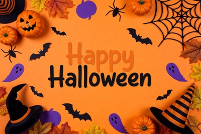 Happy Halloween Orange Background
