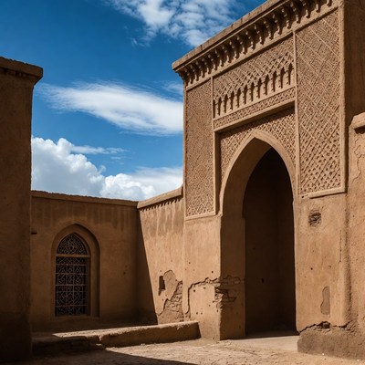 Traditional Persian Mud Archway Entrance
