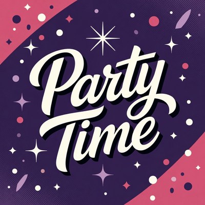 Party Time Text Illustration