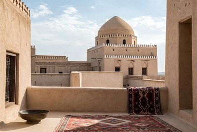 Traditional Mud-Brick Courtyard with Dome