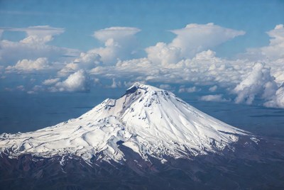 Snow-Capped Mount Fuji Aerial View