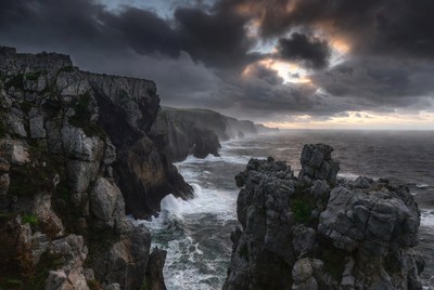 Dramatic Stormy Sea Cliffs