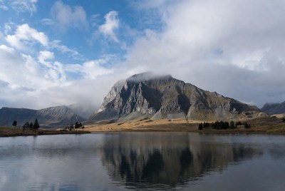 Majestic Mountain Reflected in Lake