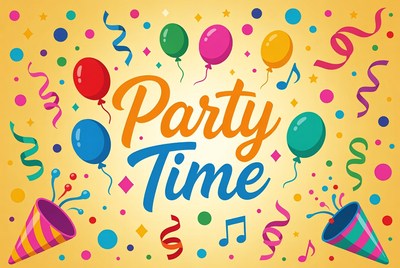 Party Time Clipart Illustration