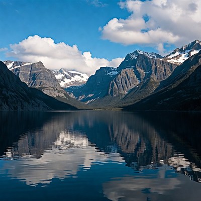 Majestic Mountains Reflecting in Calm Lake