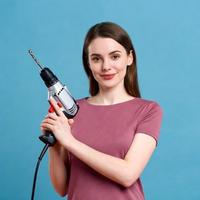 Woman holding drill