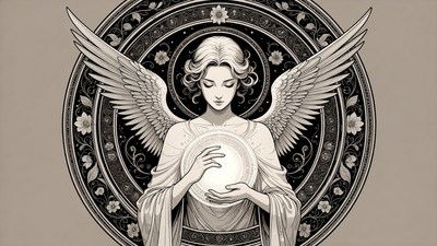 Angel Holding Glowing Orb