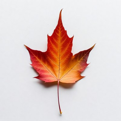 Red maple leaf on white