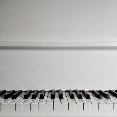 Piano Keyboard on White Background