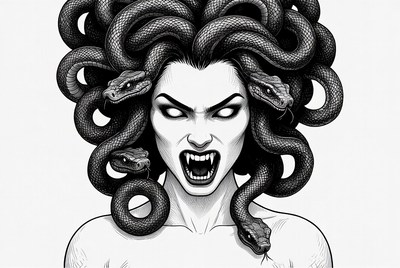 Medusa with Snakes for Hair