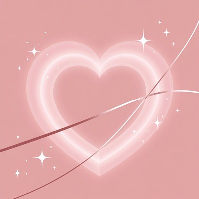 Glowing Pink Heart with Stars