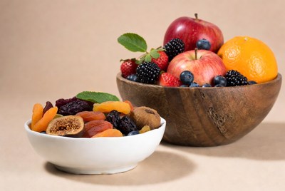 Mixed Fresh and Dried Fruits in Bowls
