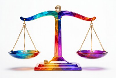 Rainbow Colored Scales of Justice