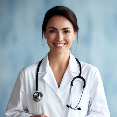 Smiling female doctor with stethoscope