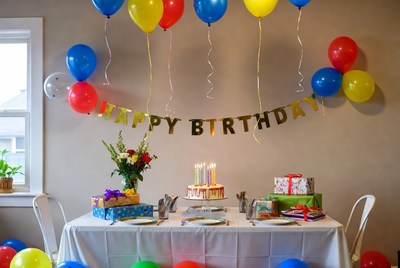 Happy Birthday Party Table Setup