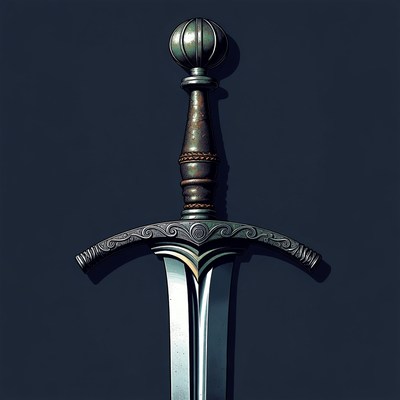 Ornate Medieval Sword Closeup
