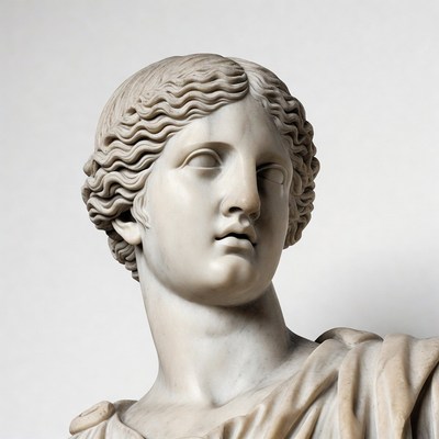 Ancient Greek Marble Woman Bust