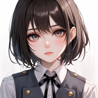 Anime girl in school uniform