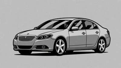 Silver sedan car illustration