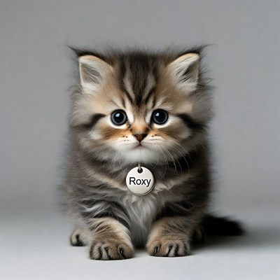 Cute kitten Roxy with collar