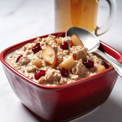 Oatmeal with Apples and Cranberries