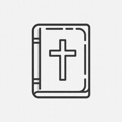 Open Bible with Cross Icon