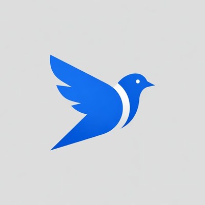 Blue flying bird illustration