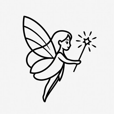 Fairy holding magic wand