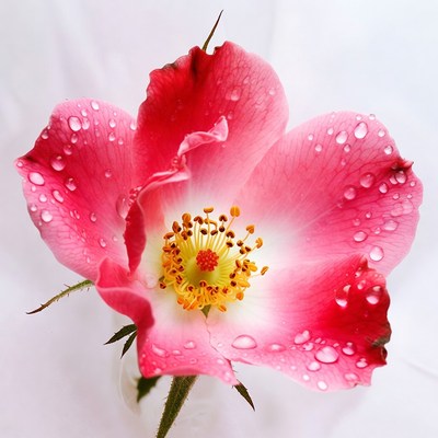 Pink Rose with Dew Drops
