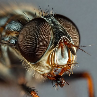 Close-up of hoverfly face