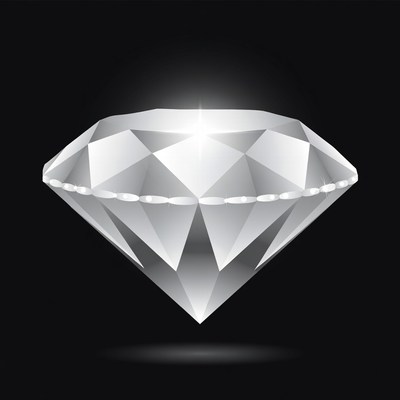 Shiny Diamond on Black Background
