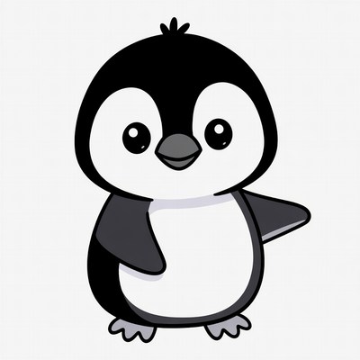 Cute cartoon baby penguin
