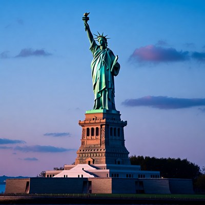 Statue of Liberty at sunset