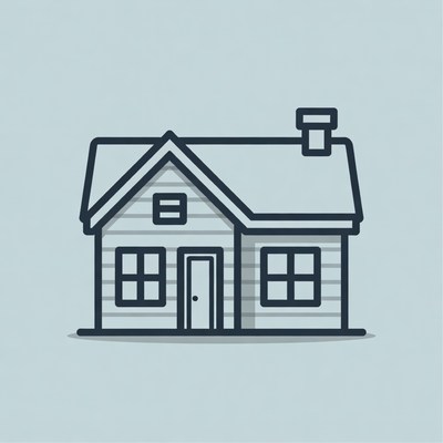 Line drawing house illustration