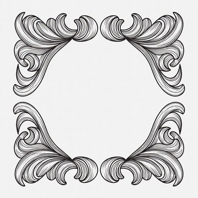Ornate Floral Frame Border