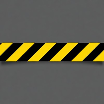 Yellow Black Hazard Stripe Tape