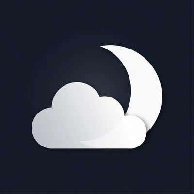 Cloud and Crescent Moon Icon
