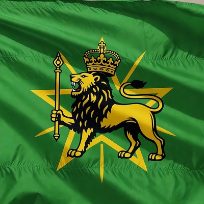 Ethiopian Flag with Lion
