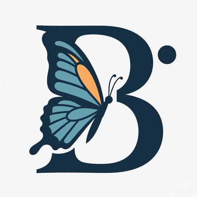 Butterfly on Letter B