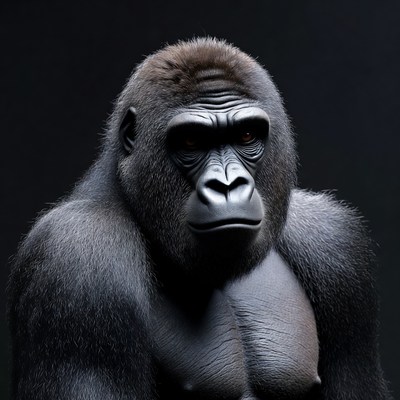 Silverback Gorilla Close-Up Portrait