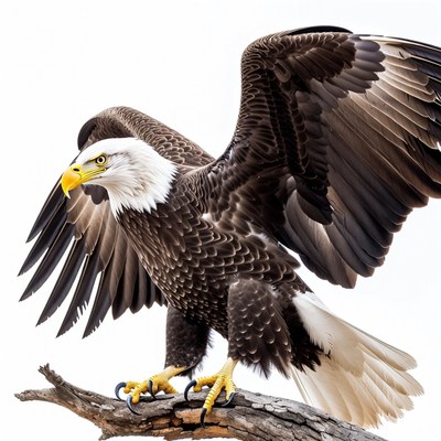 Bald eagle perched on branch