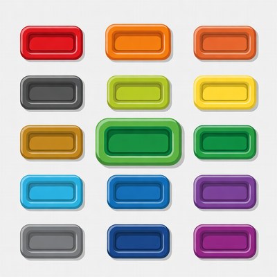 Colorful Rectangular Buttons Set