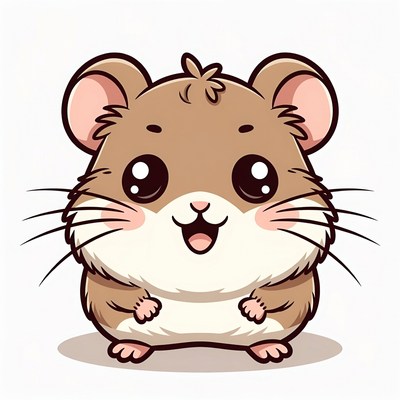 Cute cartoon hamster smiling