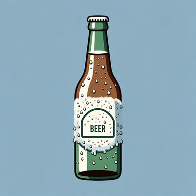 Condensation Beer Bottle Illustration