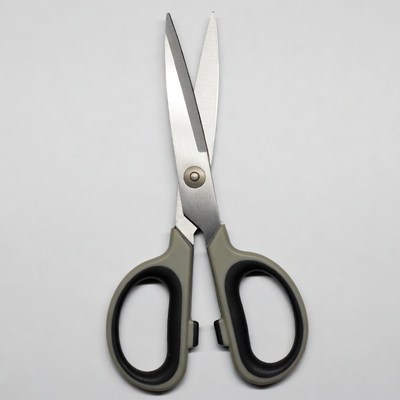 Silver Scissors on White Background