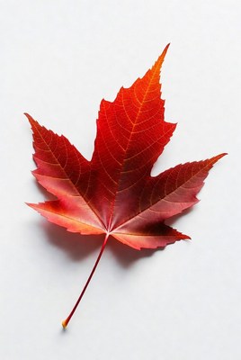 Red Maple Leaf on White