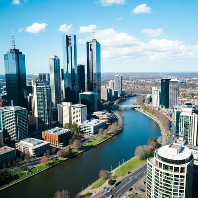 Melbourne Skyline with Yarra River